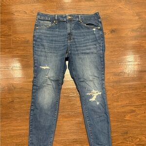 Universal Thread Dark Blue Distressed Skinny Jeans